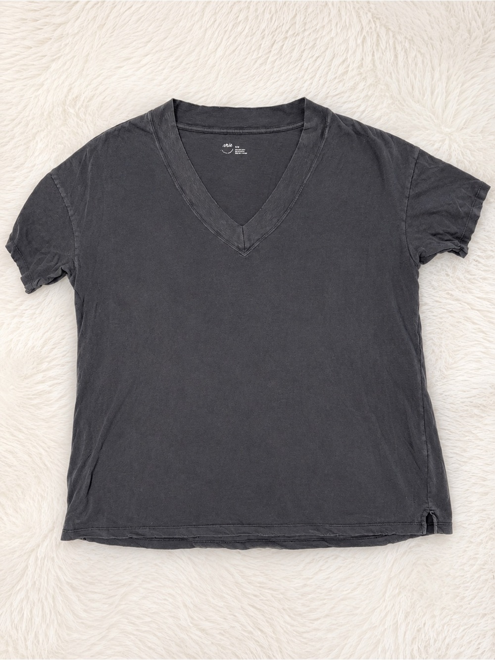 Aerie Women's V-Neck Short Sleeve Tee - Charcoal